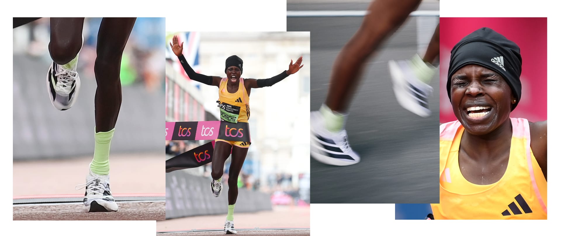 Images of athletes in winning scenarios