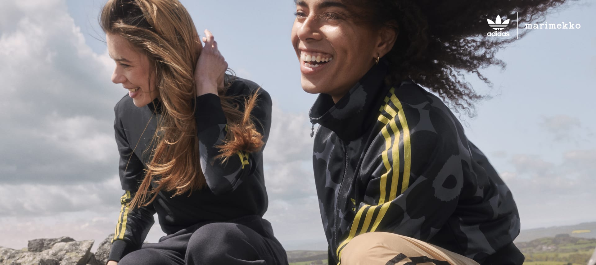 Female wearing adidas marimekko jacket