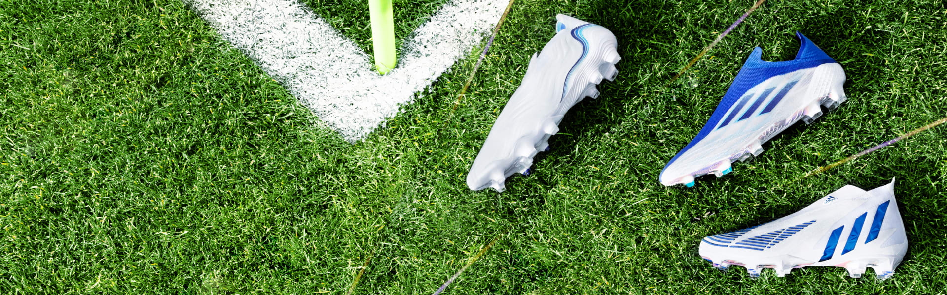 Image of the COPA, X and Predator on grass (corner of the pitch).