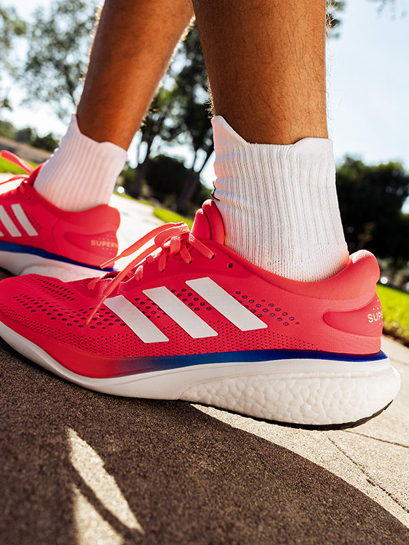 Image of a close up running shoe.