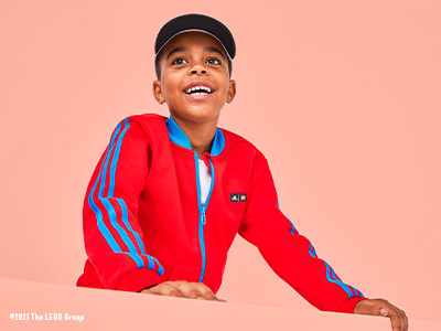 Key visual with kid wearing the new adidas LEGO® Classic collection.