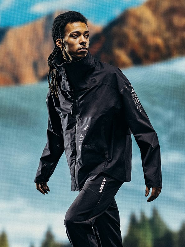 Male model in adidas x Parley apparel
