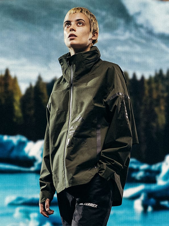 Female model in adidas x Parley apparel