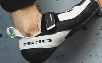 Close up image of an adidas Five Ten climbing shoe