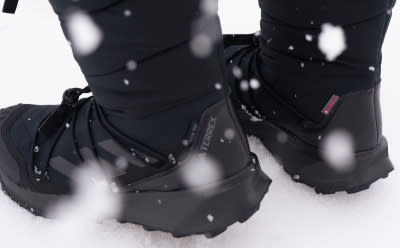 Close up image of an adidas Terrex winter hiking  shoe