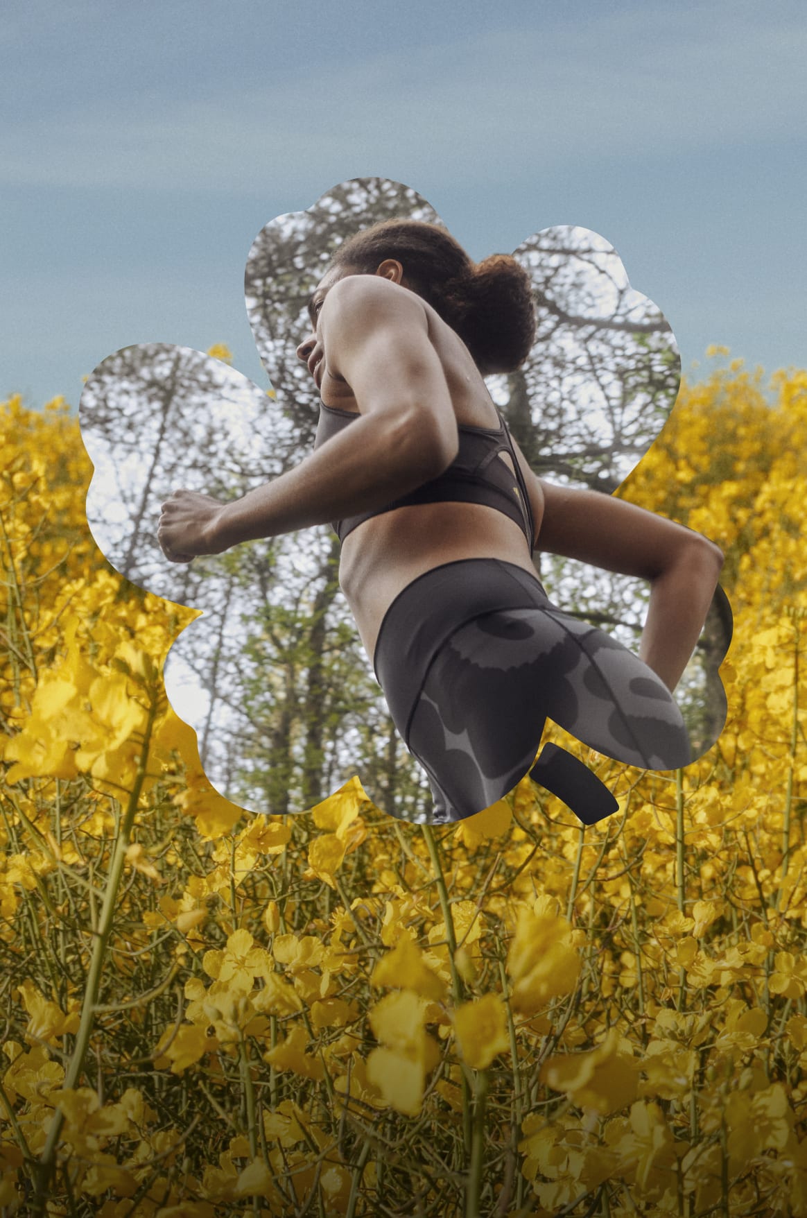 Female running in Marimekko