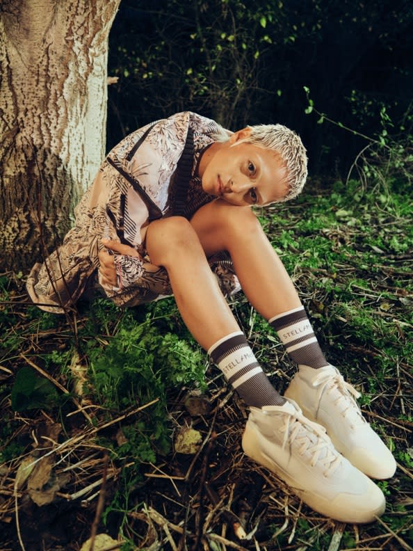 A 4-image collection showcasing the key looks of adidas by Stella McCartney FUTUREPLAYGROUND. Spring/Summer 21.