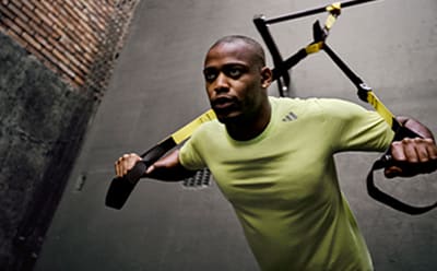 Male model working out in adidas training collection