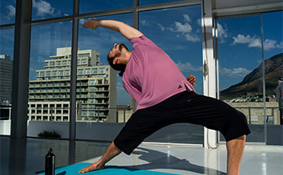 Male model working out in adidas training collection