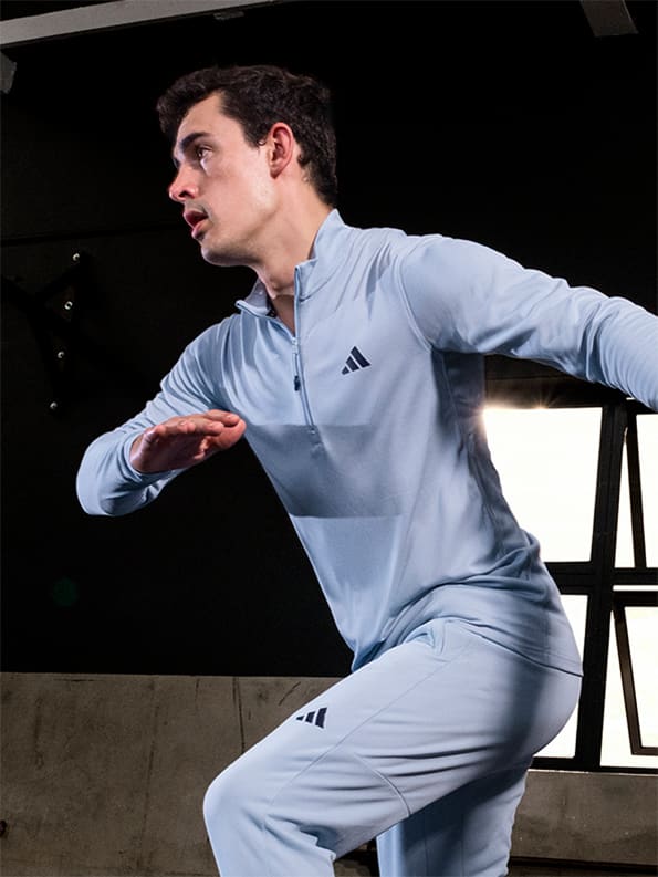 Male model working out in adidas training collection