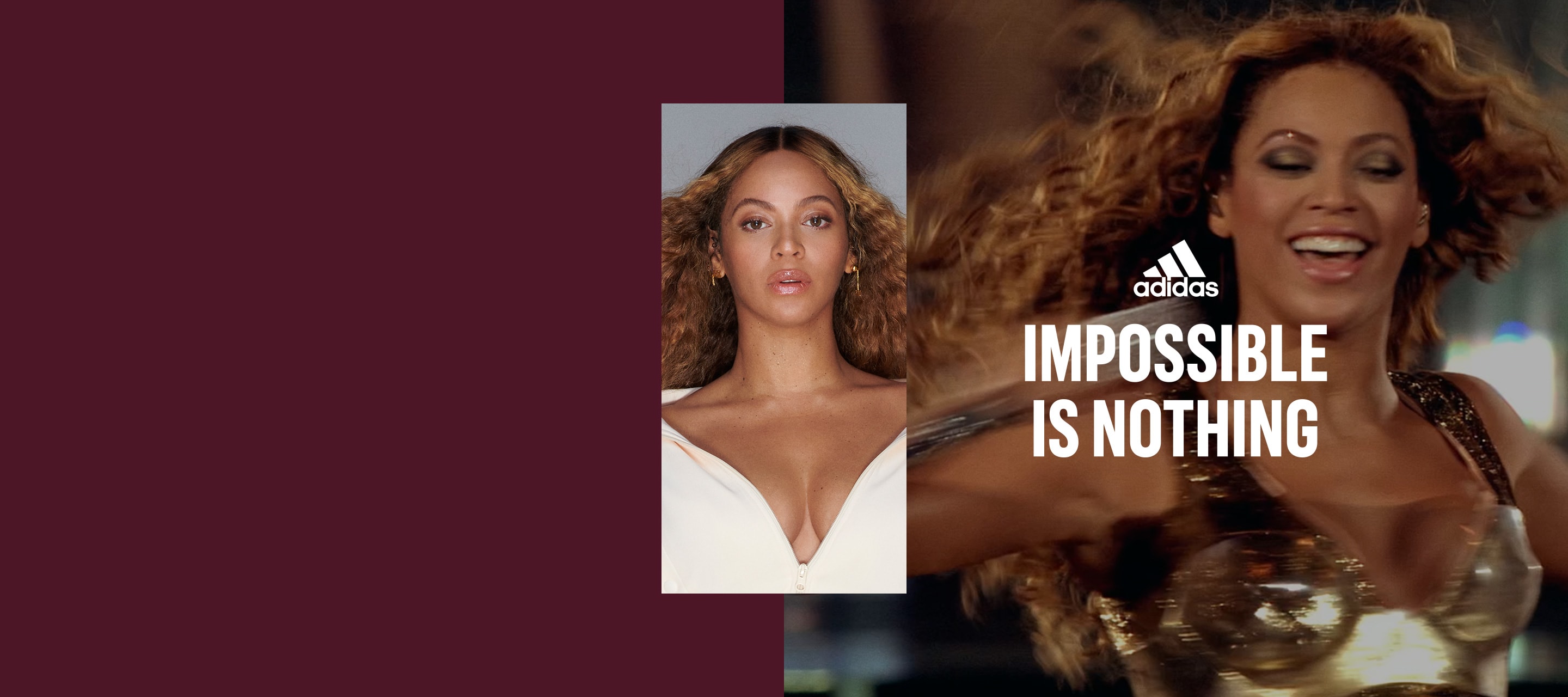 Beyoncé singing into a microphone and walking.