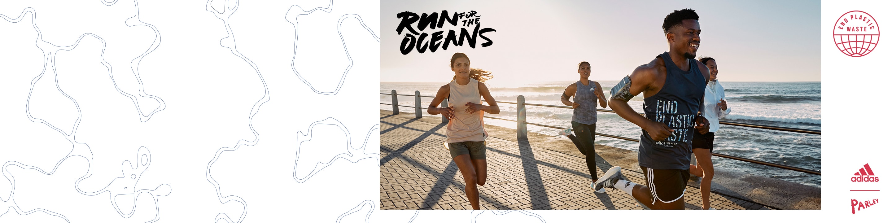 Men and women are warming up to get ready for Run For The Oceans
