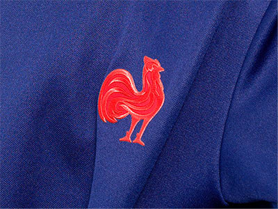 close up on French rugby jersey