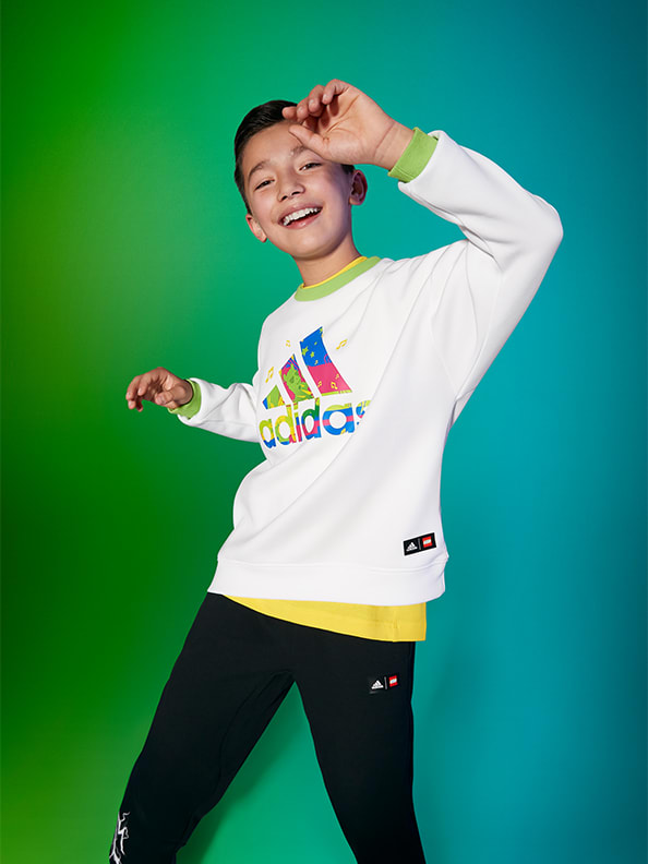 Product images of the new adidas LEGO® Vidiyo collection