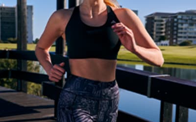 Model wearing adidas Bras and Leggings collection