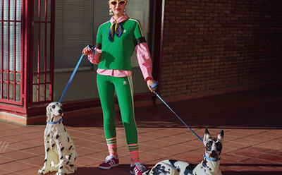 Model wearing adidas Bras and Leggings collection