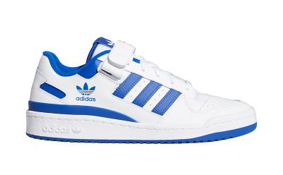 A close-up crop of the adidas Originals Forum shoe is shown.