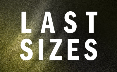 The image displays the text "LAST SIZES" against a dark, textured background.