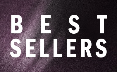 The image displays the text "BEST SELLERS" in large white letters against a dark purple background.