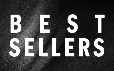 The image displays the text "BEST SELLERS" in large, bold white letters against a dark, textured background.