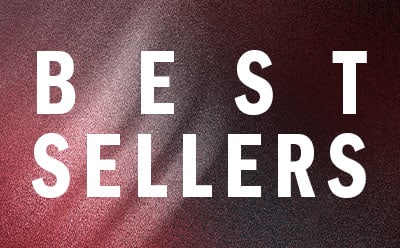 The image displays the text "BEST SELLERS" in large white letters against a burgundy or maroon background.
