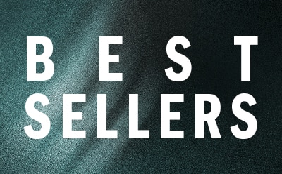 The image displays the text "BEST SELLERS" in large white letters against a dark green background.