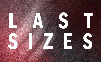 The image displays the text "LAST SIZES" against a burgundy-colored background.