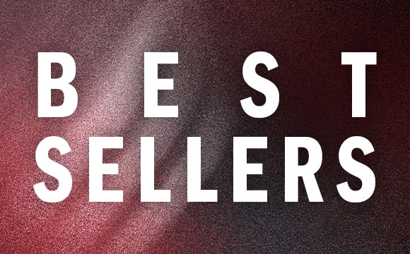 The image displays the text "BEST SELLERS" in large white letters against a burgundy-colored background.