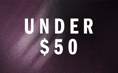 The image displays the text "UNDER $50" against a dark, textured background.