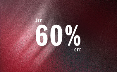 The image displays a large white text "60% OFF" against a deep red or burgundy background.
