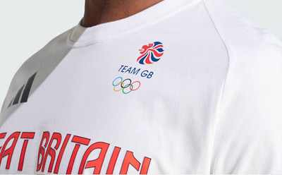 A white t-shirt with the "Team GB" Olympic logo and the text "GREAT BRITAIN" printed on it.