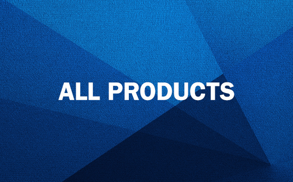 The image features the text "ALL PRODUCTS" prominently displayed against a vibrant blue background with geometric shapes and patterns.