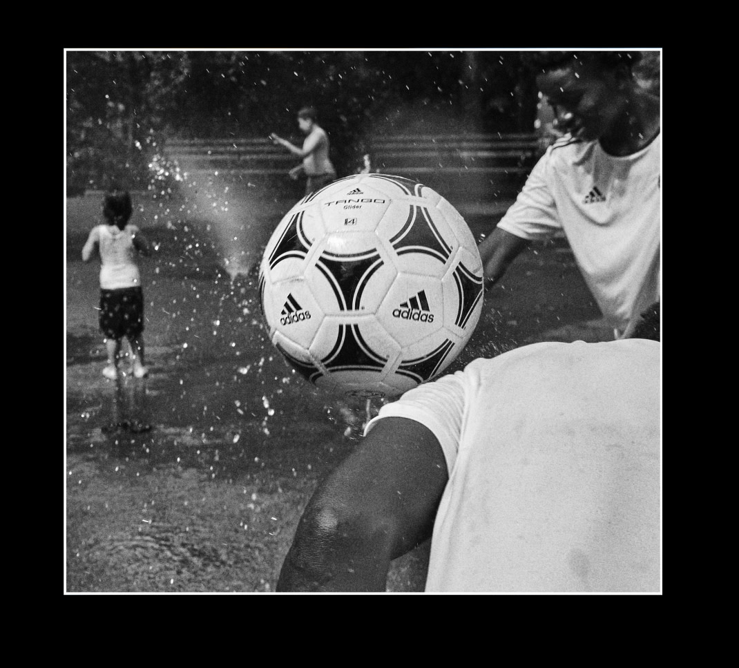 Visual composition featuring the adidas x Common Goals partnership