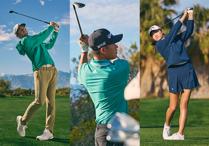 Professional golfers, Rose Zhang and Nick Dunlap, on the golf course.