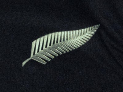 Close up on the New Zealand rugby team's ferns