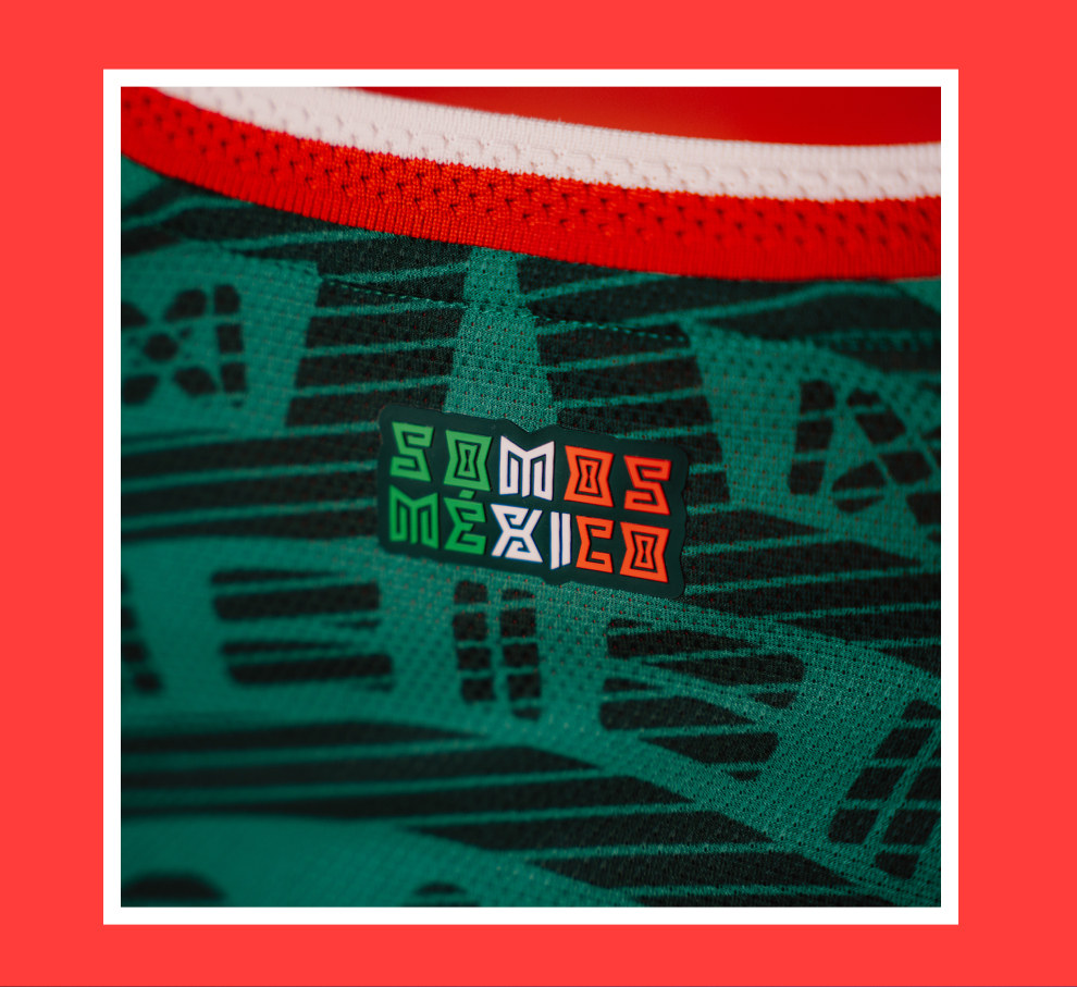 Visual composition featuring the back of the Mexico FIFA World Cup 26™ Home Uniform
