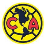 The image depicts the logo of the Club América, a professional football club based in Mexico City, Mexico. The logo features a silhouette of an eagle in the center, surrounded by a yellow circular background with the club's initials "C.A." prominently displayed.