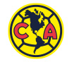 The image depicts the logo of the Club América, a professional football club based in Mexico City. The logo features a silhouette of an eagle in the center, surrounded by the club's initials "C.A." in red and yellow colors against a black background.