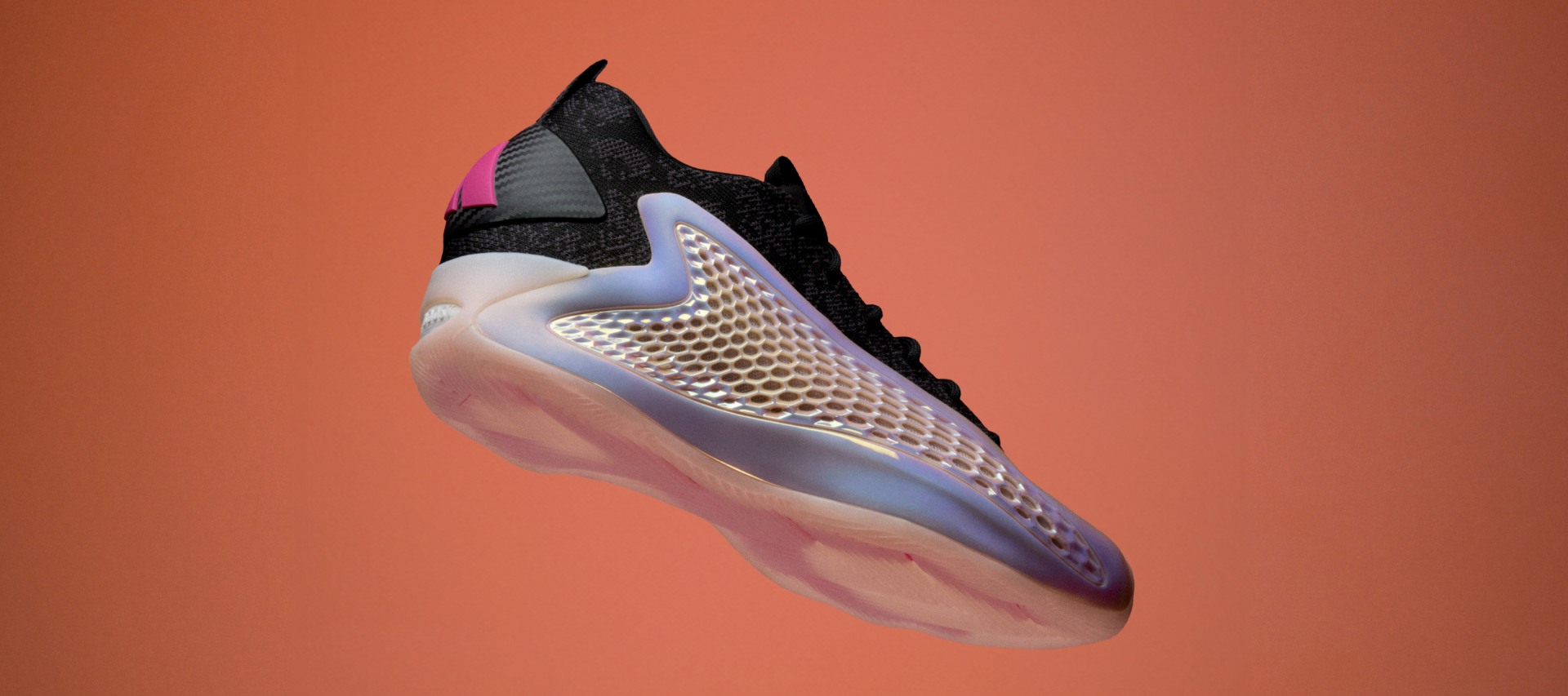 Anthony Edwards 1 shoe on orange background