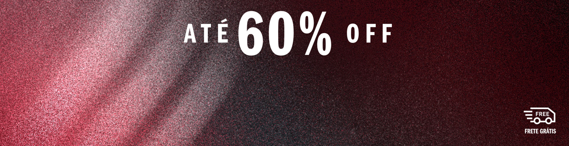The image displays a large white text "ATE 60% OFF" against a dark, textured background.