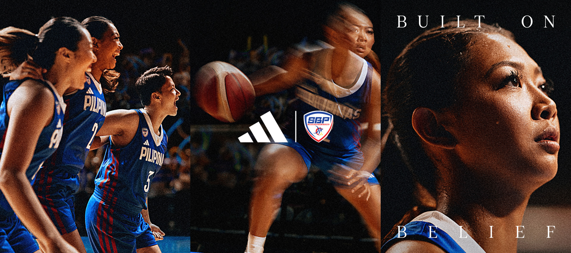 The image depicts a basketball game, with players in blue uniforms competing on a court, and a close-up view of one player's face in the foreground.
