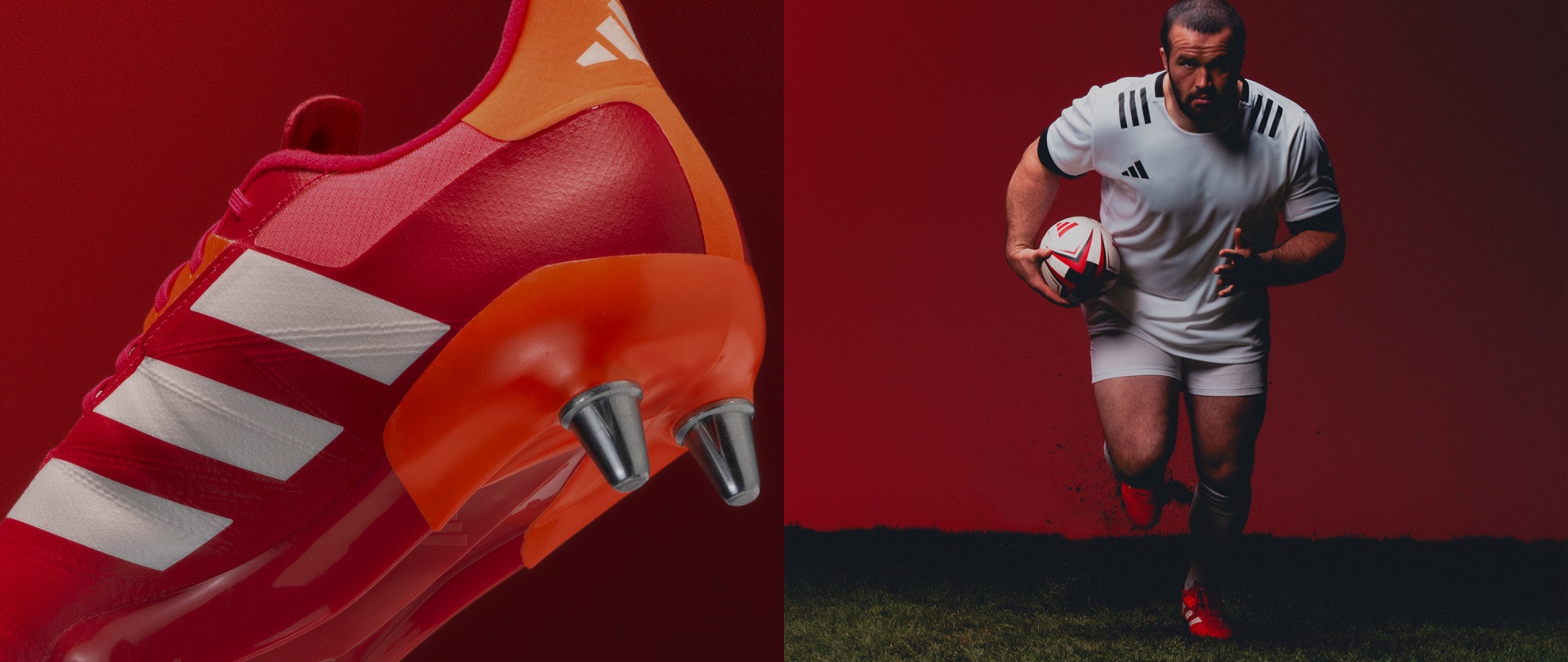 close up white Lux Kakari rugby boot