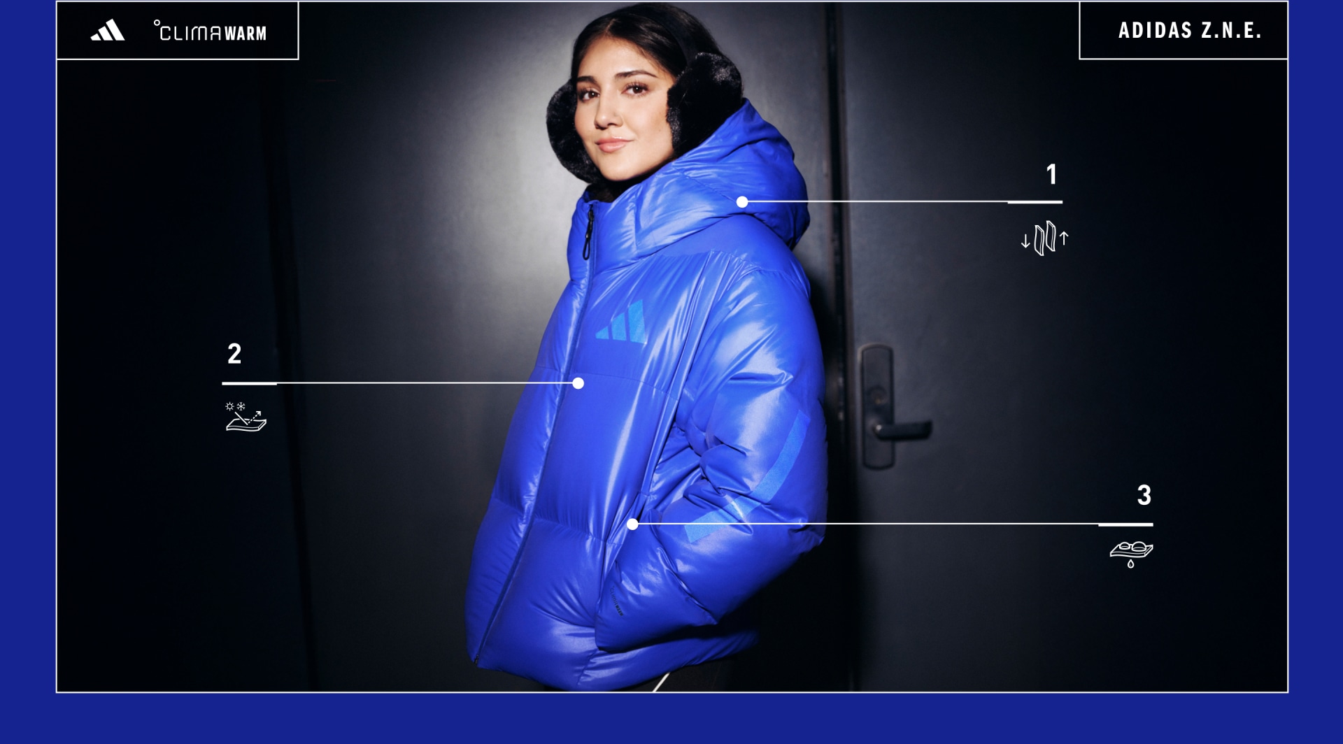 ADIDAS Z.N.E.パファー クライマウォーム ダウンジャケット - ホワイト