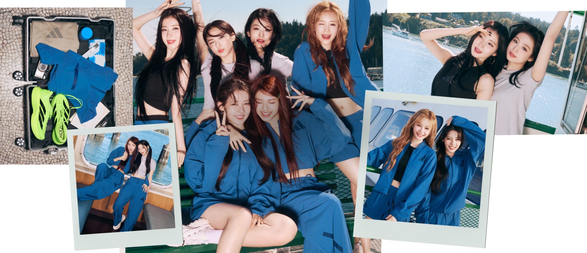 ภาพตัดต่อและภาพถ่ายสไตล์โพลารอยด์ของ BABYMONSTER สวมใส่เสื้อผ้าจากคอลเลกชัน ADIDAS Z.N.E. ใหม่