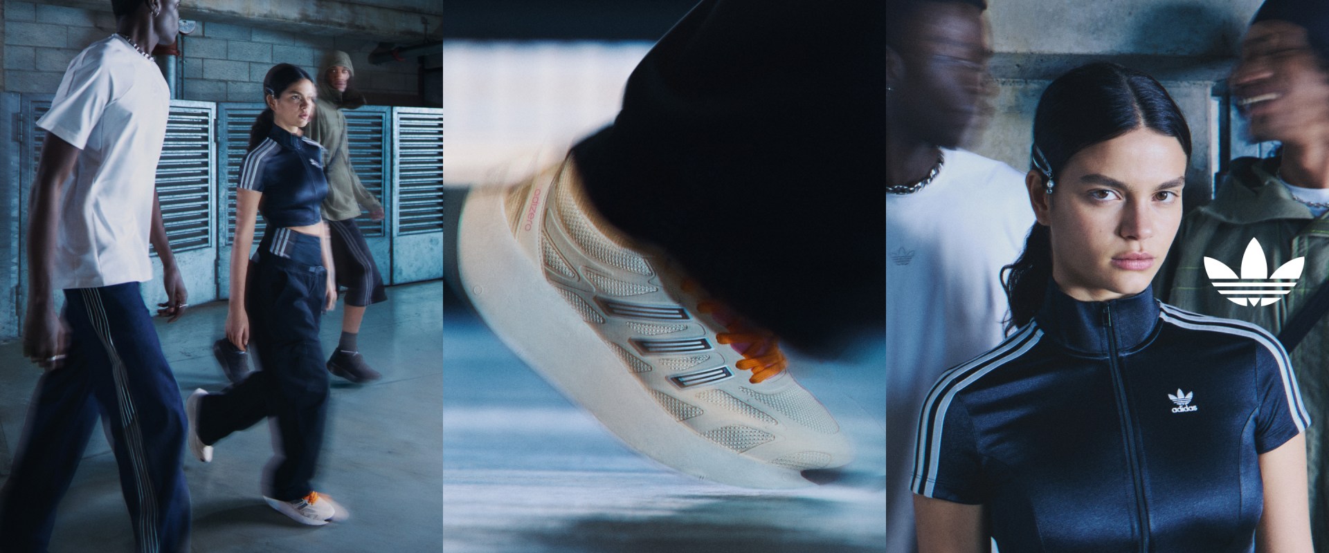 Football star Rafael Leao and friends wearing the adizero ARUKU shoes