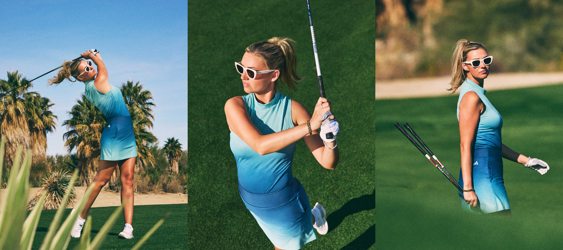 adidas Ultimate365 Gradient Sleeveless Mock Neck Top - Green