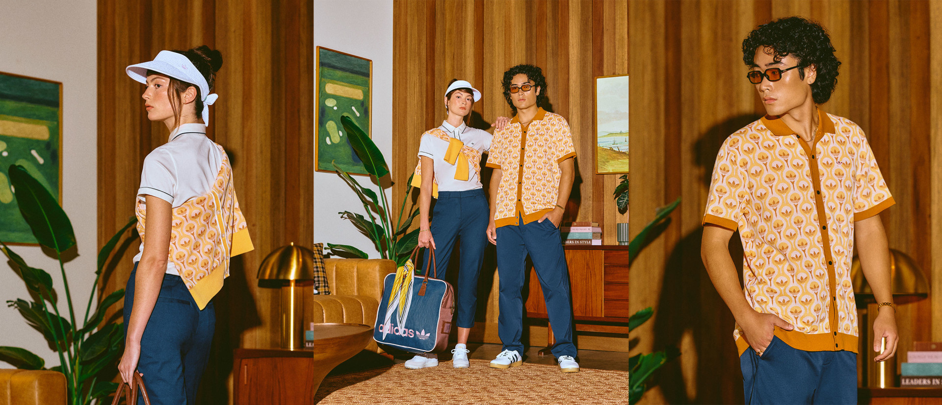 The image depicts a group of young people standing in what appears to be a classroom or study area, with wooden panelled walls and various furnishings in the background.