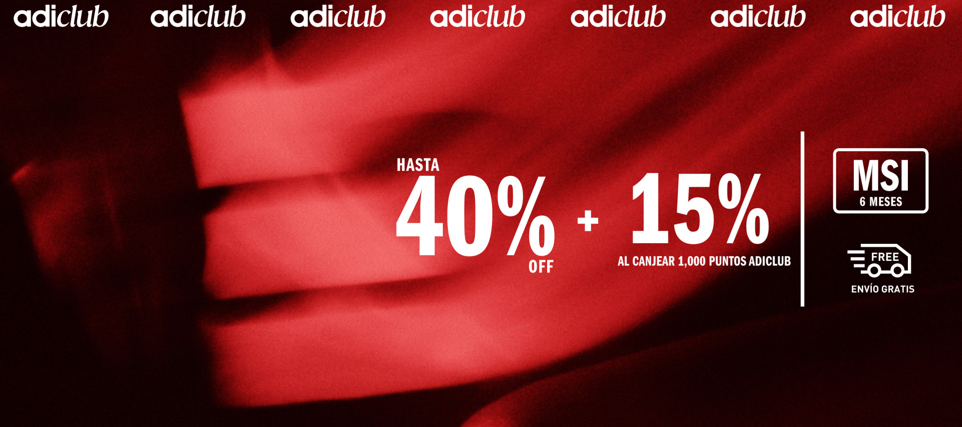 A red and blurred background with the text "BASTA 40% + 15% OFF" prominently displayed in the center.