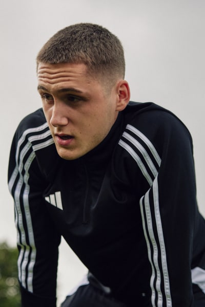 A male footballer during practice