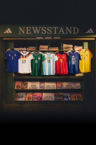Hanging Home jerseys of Japan, Germany, Spain, Italy, Argentina, Mexico and Colombia